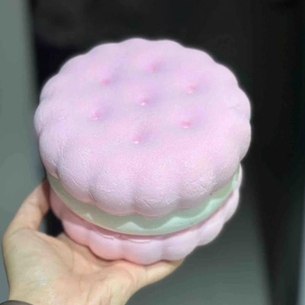 JUMBO THICK Pink Biscuit Squishy