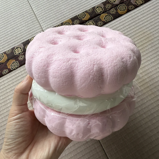 JUMBO THICK Pink Biscuit Squishy